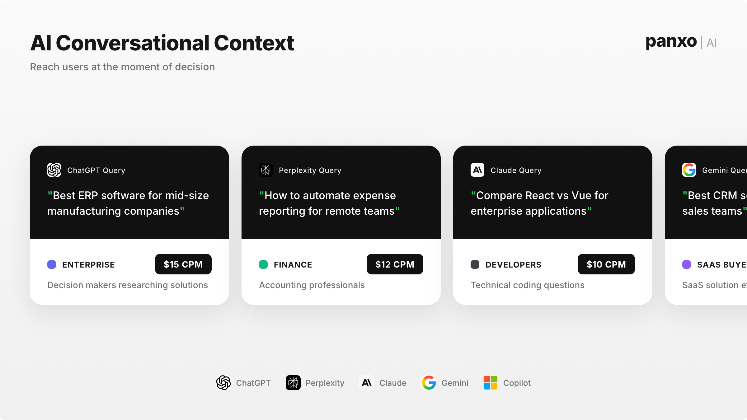 Panxo platform interface visualizing AI-referred traffic monetization